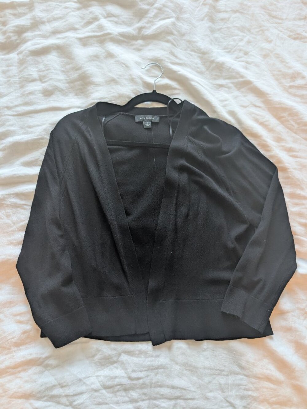 Ann Taylor Open Front Black Women's Cardigan Medium